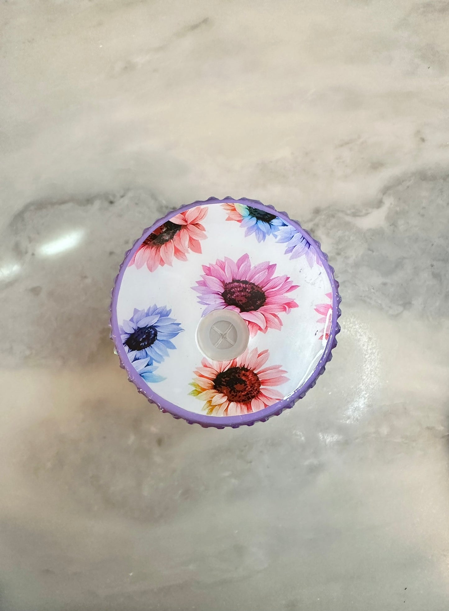 Rainbow Floral Glass Can