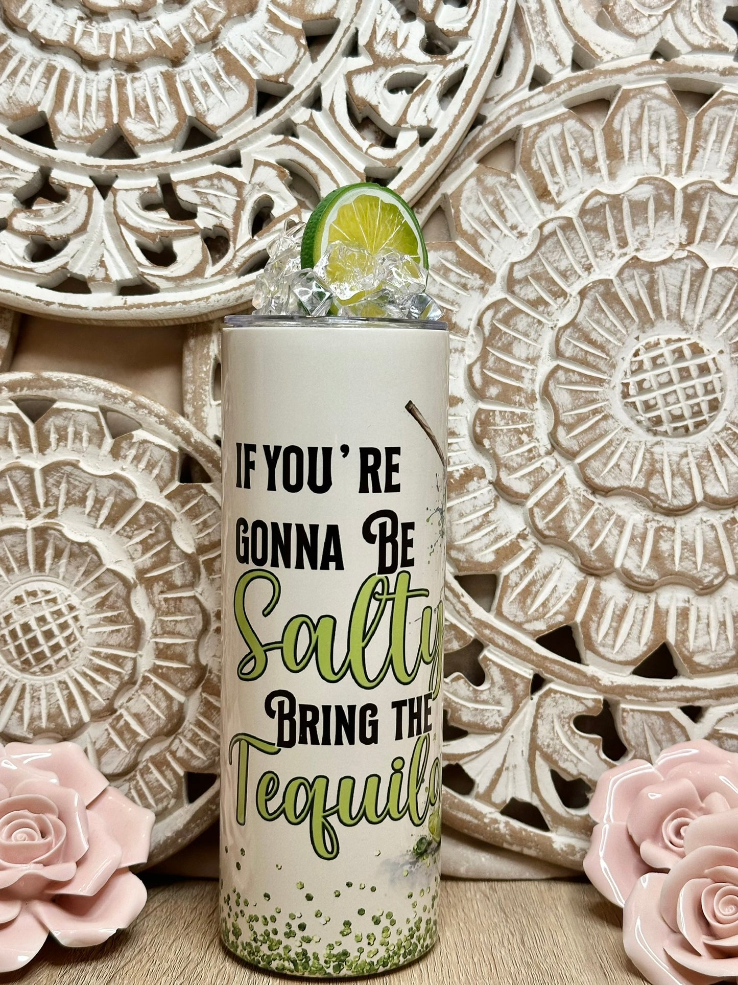 Tequila Tumbler w/ Decorative Lid