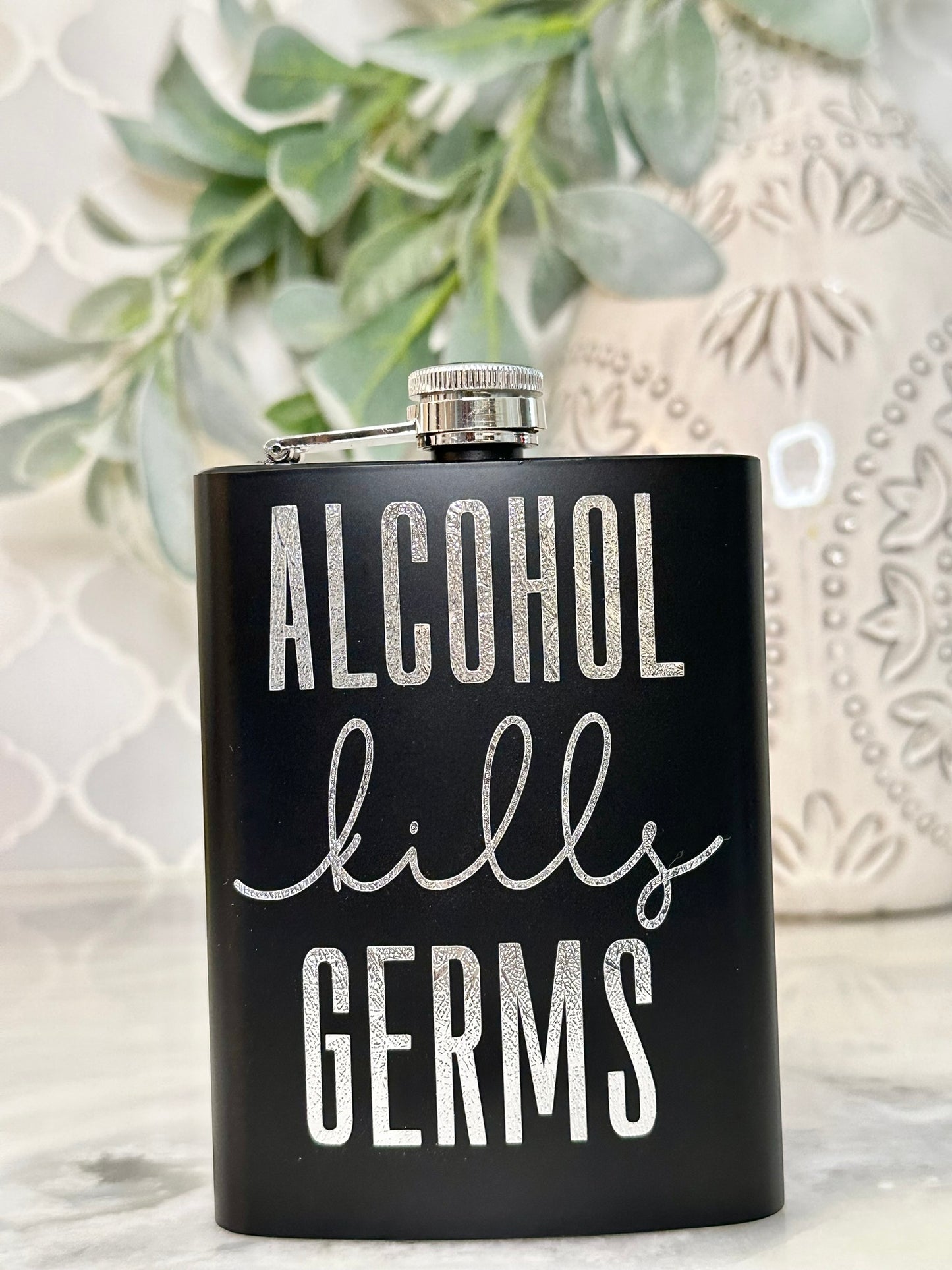 Alcohol Kills Germs Flask