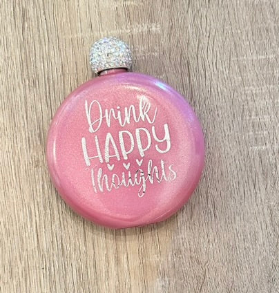 Drink Happy Thoughts Flask