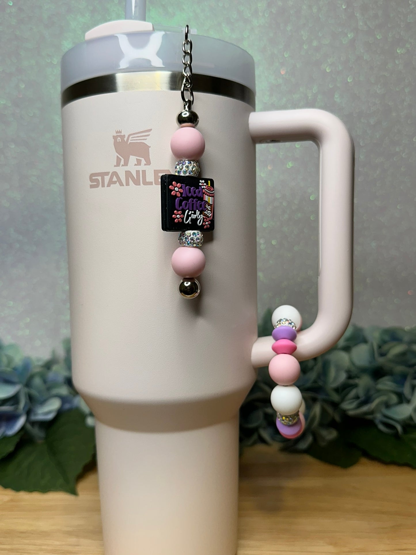 Iced Coffee Girly Vibes Straw & Handle Charm