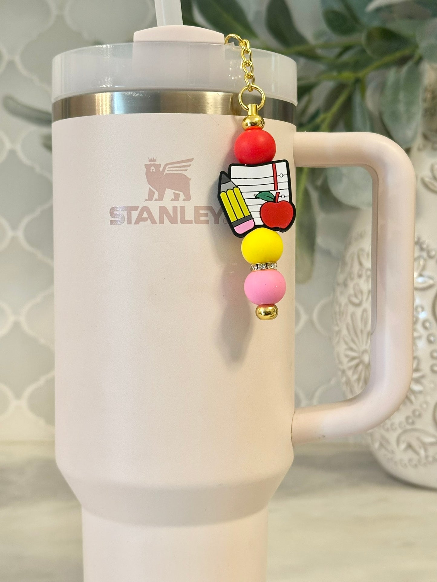 Looseleaf & Pencil Straw Charm