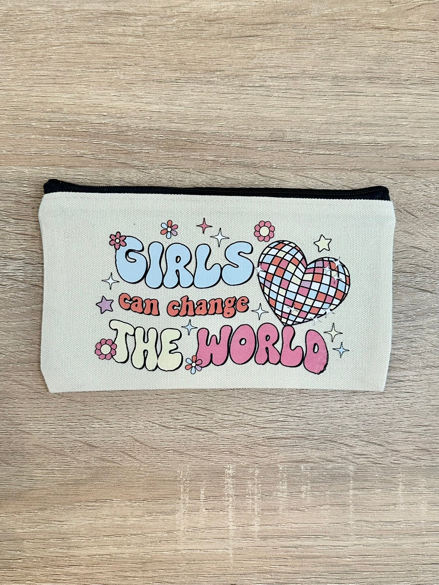 Girls Can Change the World Canvas Pouch