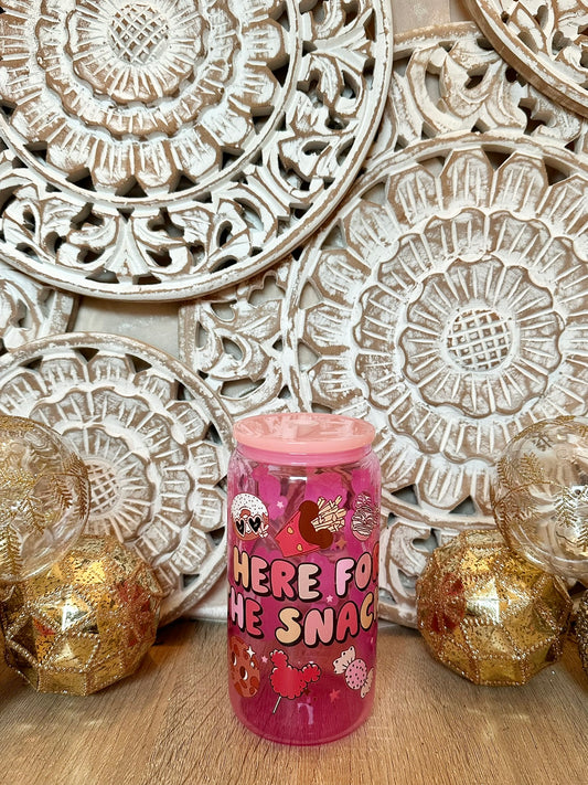 Here for the Snacks Glass Can
